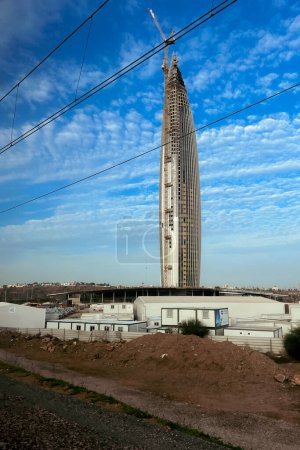Foto de Torre Mohammed VI en construcción en Rabat - Imagen libre de derechos