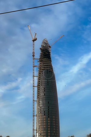 Foto de Torre Mohammed VI en construcción en Rabat - Imagen libre de derechos