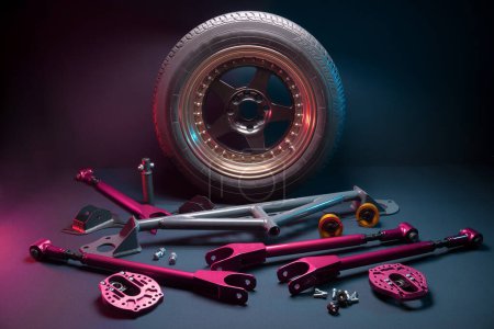 piezas de afinación, discos, puntales, puntales para un coche deportivo para fortalecer el cuerpo