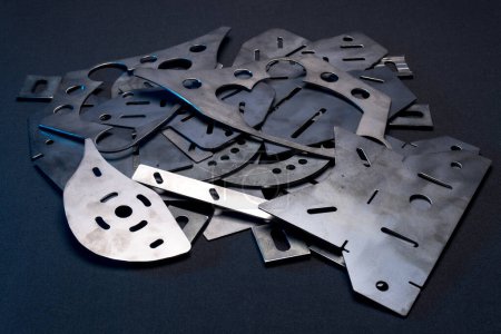 Photo for Plasma cutting of metal finished parts after machining - Royalty Free Image