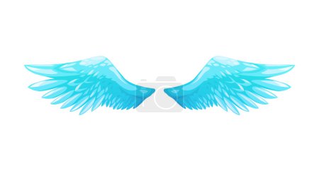 Illustration for Beautiful cartoon angel wing, vector pair of wings, angel white wings icon, isolated on white. - Royalty Free Image