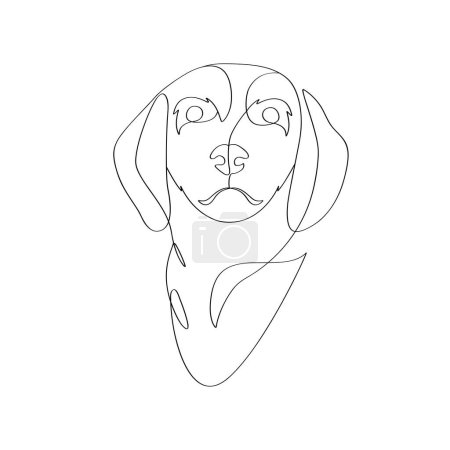 Téléchargez les photos : Minimaliste visage de chien continue ligne art - en image libre de droit