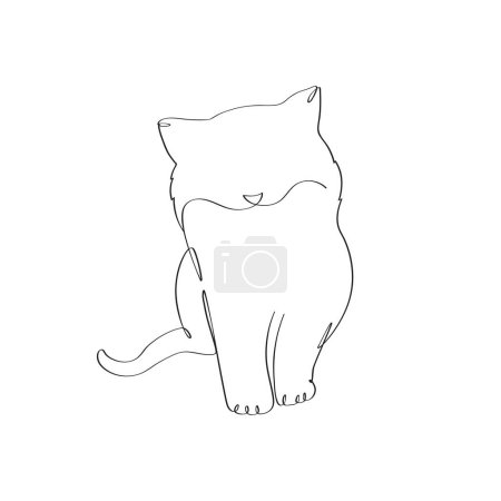 Téléchargez les photos : Bébé chat minimaliste continue line art - en image libre de droit