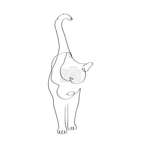 Ilustración de Cat continúa dibujo de línea de arte - Imagen libre de derechos