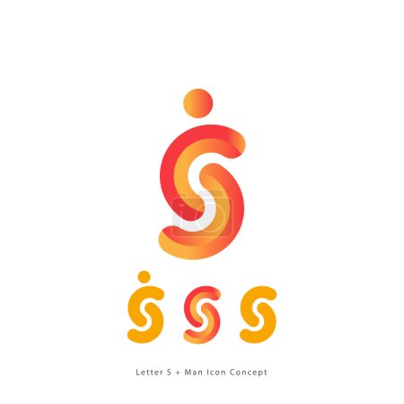 Téléchargez les photos : Lettre S et icône homme design logo moderne - en image libre de droit