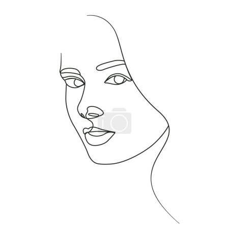 Téléchargez les photos : Femme souriant ligne art élégant ligne dessin - en image libre de droit