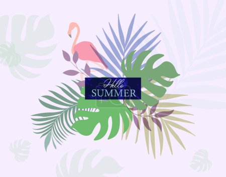 Téléchargez les photos : Poster affiche plante tropicale design avec des vibrations de bannière d'été artwotk - en image libre de droit