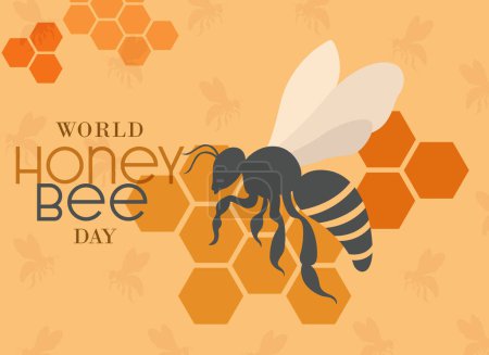 Téléchargez les photos : Bannière de la journée mondiale des abeilles mellifères et couverture minimaliste - en image libre de droit