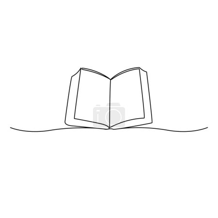 Téléchargez les photos : Open Book continue ligne art connaissance icône illustration minimaliste. Livre ligne unique ou une ligne art logo éléments illustration linéaire dessin. - en image libre de droit