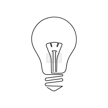 Illustration for Continuous one line drawing of electric light bulb elegance single line minimalist graphic concept of idea emergence artwork illustration. - Royalty Free Image