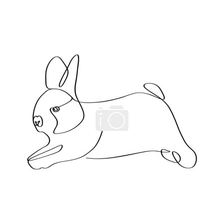 Téléchargez les photos : Art continu d'une ligne de lapin clip art élégant minimaliste linéaire dessin art. - en image libre de droit