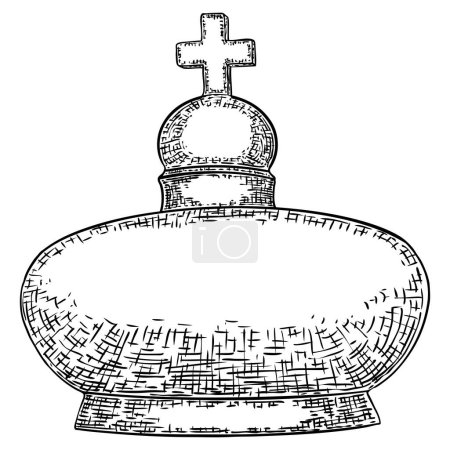 Illustration for Christian traditional crown of Saint Mary, the mother of Jesus. Named Crown of twelve stars, or the Crown of the Immaculate Conception, represent the twelve apostles. Book of Revelation reference. - Royalty Free Image