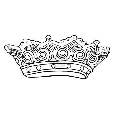 Illustration for Crown of twelve stars drawing, represent the twelve apostles, and symbol of Saint Mary exalted status as the Queen of Heaven. Representation of Mary's purity and her sinlessness, mother of Jesus. - Royalty Free Image