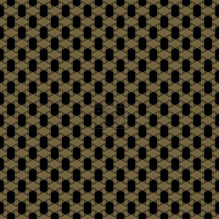 Photo for Abstract geometric pattern with lines. Gold and black seamless ornament. Endless golden background. Vector. - Royalty Free Image