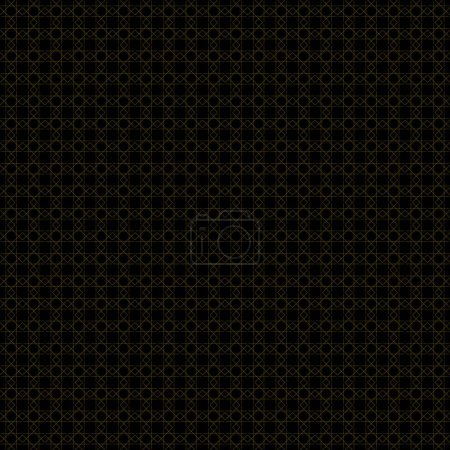 Photo for Abstract geometric pattern with lines and overlapping squares. Seamless vector background in black and gold color. Texture. Vector. - Royalty Free Image