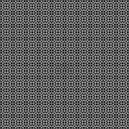 Photo for Sacred monochrome seamless pattern. Black and white repetitive ornamental oriental style texture. Abstract background. Endless geometric wallpaper. For prints, fabric, textile. Vector. - Royalty Free Image