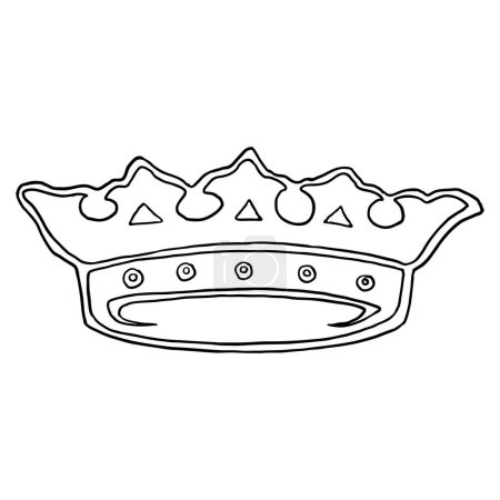 Illustration for Crown of twelve stars drawing, represent the twelve apostles, and symbol of Saint Mary exalted status as the Queen of Heaven. Representation of Mary's purity and her sinlessness, mother of Jesus. - Royalty Free Image