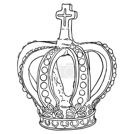 Königs- oder Königskrone. Die Krönungen von Monarchen mit Coronet Jewel repräsentieren die verfassungsmäßig verantwortliche Regierung und die Souveränität oder Autorität des Monarchen. Staatskrone aus Gold.