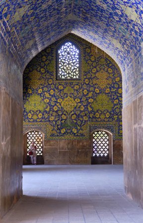 Isfahan, Iran, 06.30.2023: Shah Mosque of Isfahan. Great tile and mosaic details.