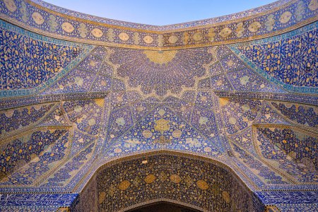 Isfahan, Iran, 06.30.2023: Shah Mosque of Isfahan. Great tile and mosaic details.