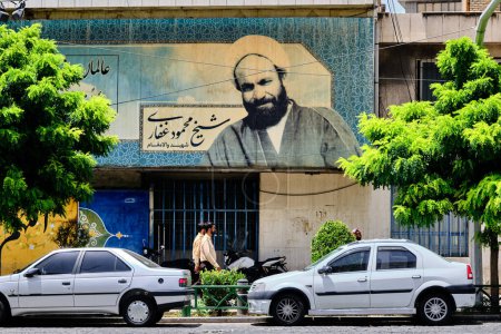 Photo for Tehran (Teheran), Iran, 06.24.2023: Street view and life in iran, poster of imam. - Royalty Free Image