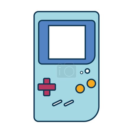 Téléchargez les illustrations : Isolé vintage videogame mobile console jouet icône Illustration vectorielle - en licence libre de droit