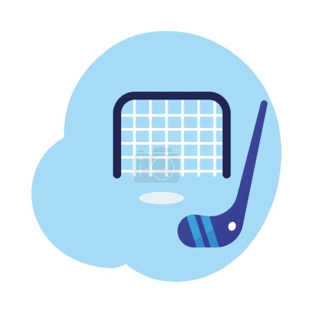 Illustration for Isolated hockey equipment and net icon Vector illustration - Royalty Free Image