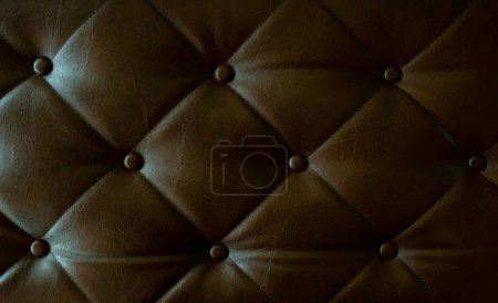 Foto de Textura del sofá marrón, primer plano sofá, diseño de lujo, fondo de piel - Imagen libre de derechos