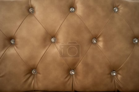 Foto de Textura del sofá marrón, primer plano sofá, diseño de lujo, fondo de piel - Imagen libre de derechos
