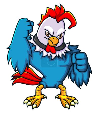 Illustration for The rooster fighter with good posing of illustration - Royalty Free Image