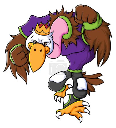 Illustration for The vulture bird mascot of American football complete with player clothe of illustration - Royalty Free Image