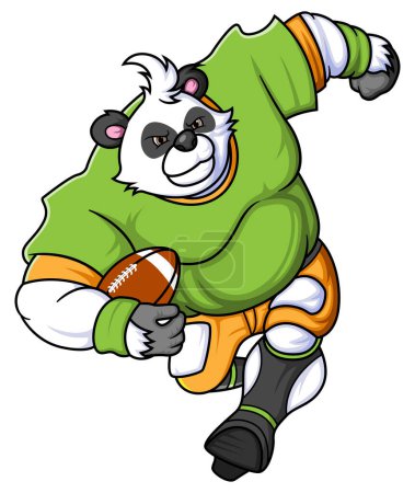 Illustration for The panda mascot of American football complete with player clothe of illustration - Royalty Free Image