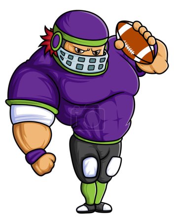 Ilustración de El hombre fuerte mascota del fútbol americano completo con la ropa de jugador de la ilustración - Imagen libre de derechos