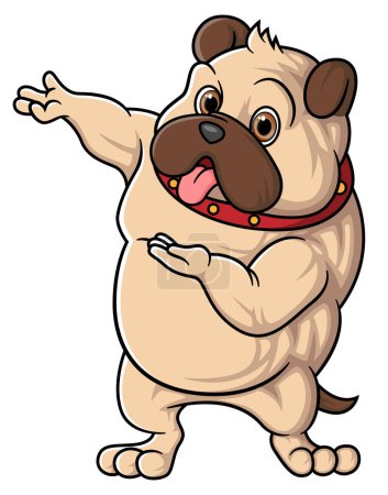 Illustration for Strong bulldog cartoon posing mascot character of illustration - Royalty Free Image