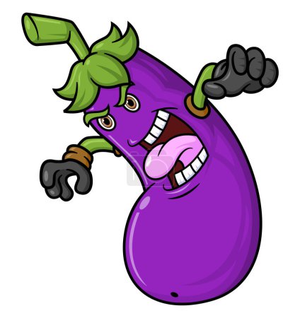 Illustration for Eggplant cartoon character mascot design of illustration - Royalty Free Image