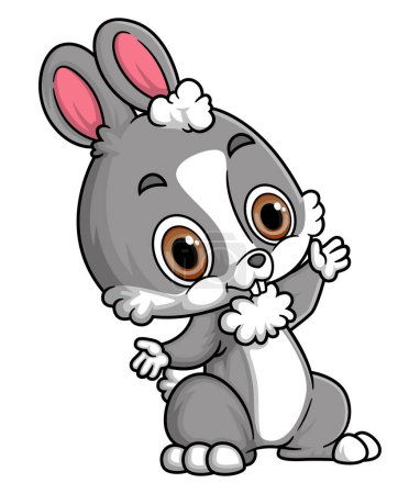 Illustration for Cartoon funny little rabbit posing of illustration - Royalty Free Image
