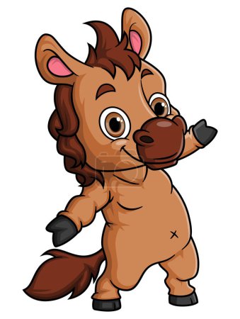 Illustration for Cartoon funny little horse posing of illustration - Royalty Free Image