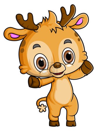 Illustration for Cartoon funny deer isolated on white background of illustration - Royalty Free Image