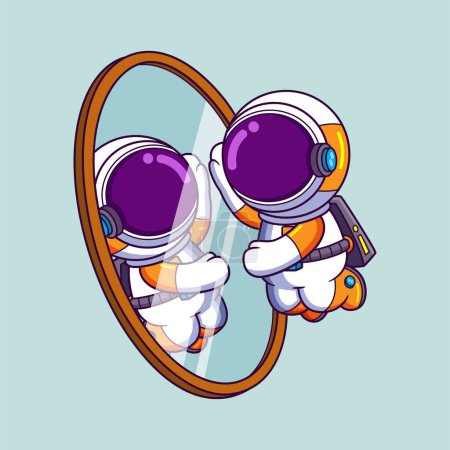 Ilustración de Un astronauta mirando en el espejo de la ilustración - Imagen libre de derechos