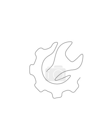 Maintenance, repair symbol isolated. wrench and screwdriver line art icon