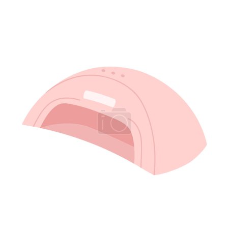 Photo for UV manicure lamp. Pink nail dryer. Drying for gel polish. Manicure equipment for nail care in the salon or at home. Vector illustration in cartoon style. Isolated white background - Royalty Free Image