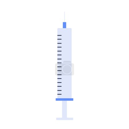 Photo for Disposable medical syringe for injection. Empty syringe with needle. Medical equipment. Vector illustration in cartoon style. Isolated on white background. - Royalty Free Image