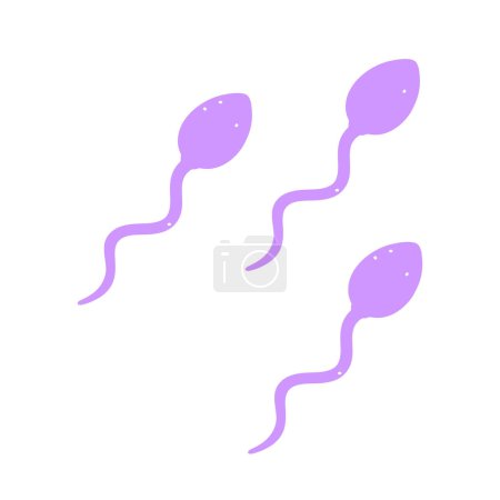 Photo for Spermatozoons, sperm cell. Male gametes, human semen. Vector illustration in cartoon style. Isolated white background - Royalty Free Image