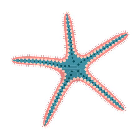 Étoile de mer style plat. Sable Tamisage icône étoile de mer. Style de dessin animé animal de mer. Echinoderm. Icône marine sous-marine Isolé sur fond blanc. Illustration vectorielle d'été