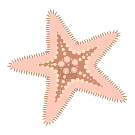 Starfish flat style. Cute Pink Starfish icon. Sea animal cartoon style. Echinoderm. Underwater Marine icon Isolated on white background. Summer vector illustration