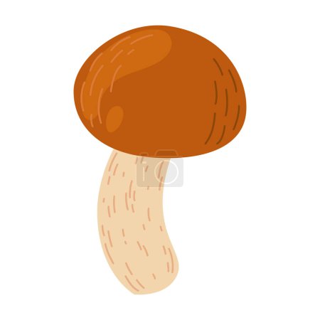 Suillus-Pilz. Essbarer Pilz. Handgezeichneter Cartoon trendiger flacher Stil isoliert auf weißem Hintergrund. Herbst-Waldernte, gesunde Biolebensmittel, vegetarische Kost. Vektorillustration