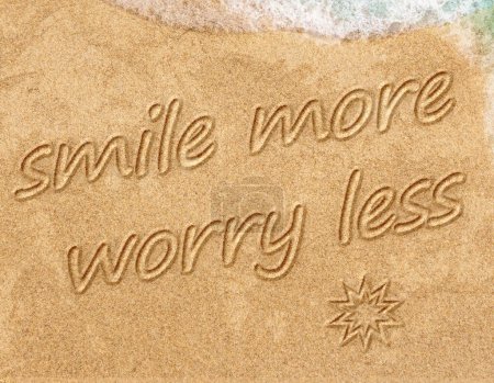 Photo for Smile more worry less - positive thinking concept, optimism - Royalty Free Image