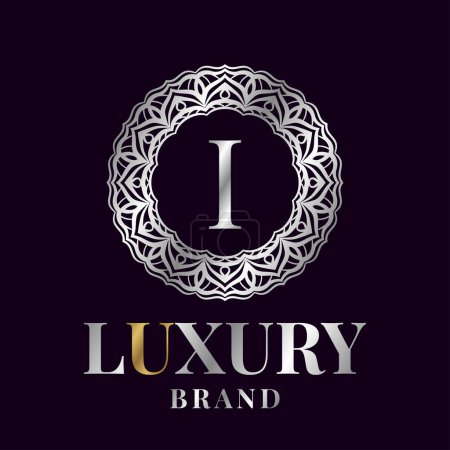 letter I luxury initial circle vector logo design