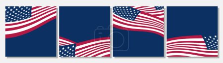 Téléchargez les photos : Drapeaux américains arrière-plan carré de médias sociaux avec espace de copie - en image libre de droit