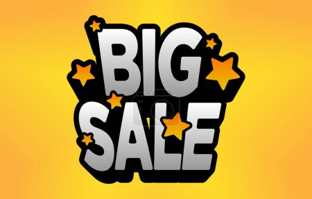 Illustration for Big sale with stars headlines typography - Royalty Free Image